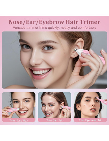 Recortador de Vello Nasal y Facial IFANZETECH Rosa IPX7