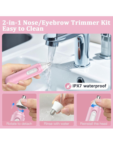 Recortador de Vello Nasal y Facial IFANZETECH Rosa IPX7