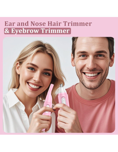 Recortador de Vello Nasal y Facial IFANZETECH Rosa IPX7