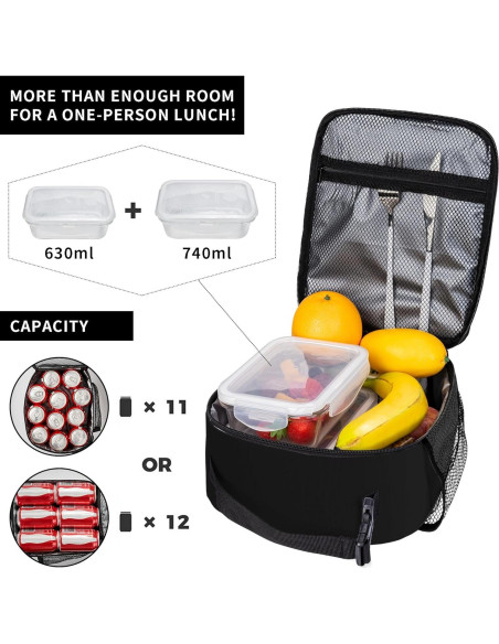 Bolsa de Almuerzo Aislada NKHFNBIO 6L Divertida con Cara Enfadada