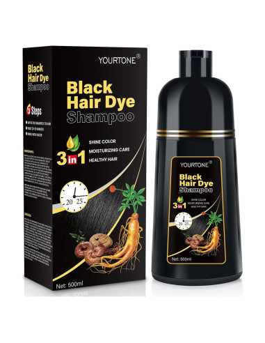 Champú Tinte Negro 3-en-1 YOURTONE 478.74 ml Sin Amoníaco
