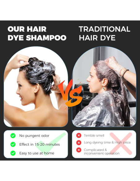 Champú Tinte Negro 3-en-1 YOURTONE 478.74 ml Sin Amoníaco