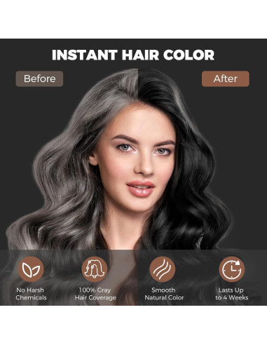 Champú Tinte Negro 3-en-1 YOURTONE 478.74 ml Sin Amoníaco