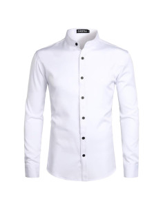 Camisa de Manga Larga Slim Fit Zeroyaa para Hombre - XX-Large