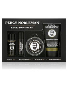 Kit de Cuidado de Barbas Percy Nobleman - Aceite, Balsamo, Cera