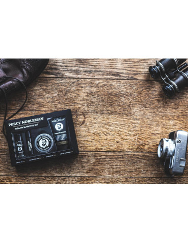 Kit de Cuidado de Barbas Percy Nobleman - Aceite, Balsamo, Cera