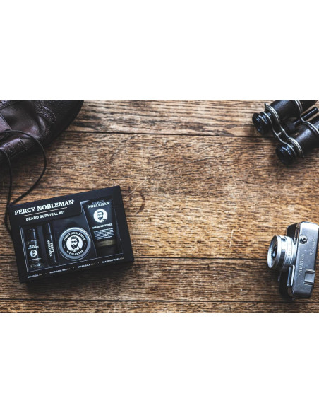 Kit de Cuidado de Barbas Percy Nobleman - Aceite, Balsamo, Cera
