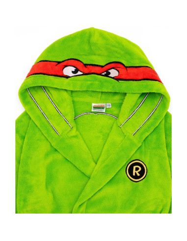Bata de baño con capucha TMNT para niños 9-10 años verde