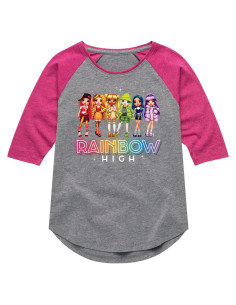 Camiseta Gráfica Raglán para Niñas Hybrid Apparel - Rainbow High