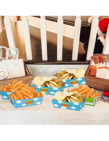 24 Bandejas de Papel Desechables Xustanina para Fiesta Temática