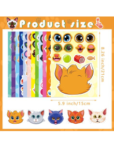 24 Stickers de Gatos DUJAA para Niños - Manualidades Creativas 2