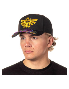 Gorra Snapback OSFM Negra Legend of Zelda con Emblema Bordado