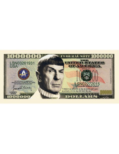 Juego de 5 Billetes Coleccionables Un Millón Leonard Nimoy 2