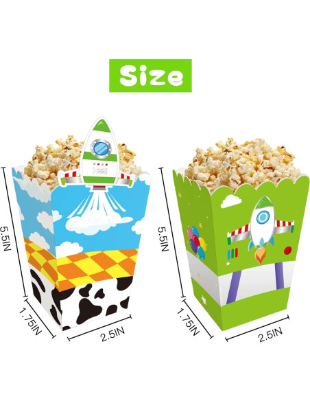 Cajas de Palomitas de Maíz CHENRINDECO 24pcs Cuento Animado