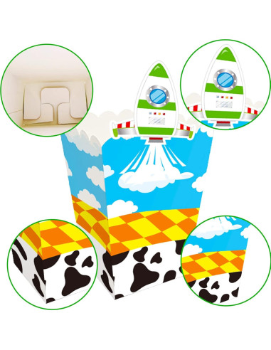 Cajas de Palomitas de Maíz CHENRINDECO 24pcs Cuento Animado