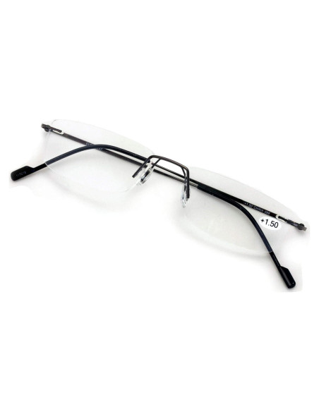Gafas de lectura sin montura Free Vision 3.5x metal gris