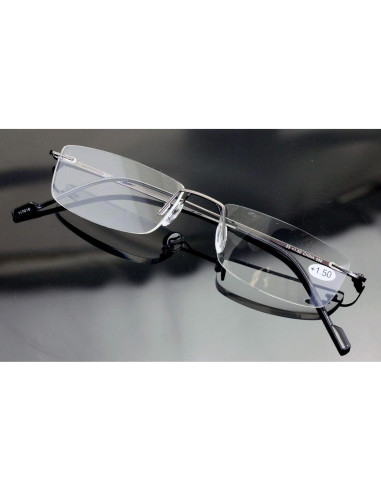 Gafas de lectura sin montura Free Vision 3.5x metal gris