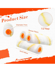 Kit 150 Cubiertas de Rodillo de Pintura 4" Nuogo Microfibra 2