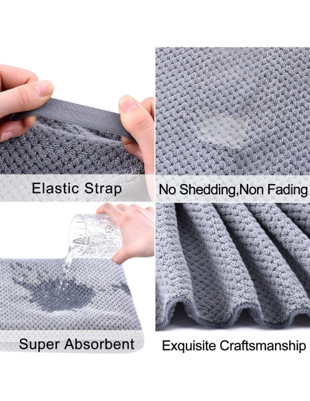 Toalla de Cabello Grande WKJHO Microfibra Gris 101.6x67.3cm