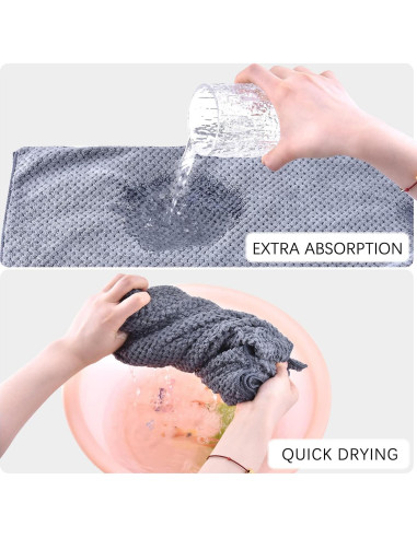 Toalla de Cabello Grande WKJHO Microfibra Gris 101.6x67.3cm