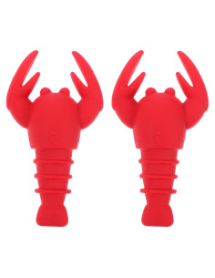 2 Piezas Tapones de Vino Silicona Langosta SHOWERORO