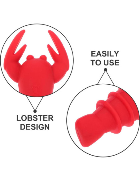 2 Piezas Tapones de Vino Silicona Langosta SHOWERORO