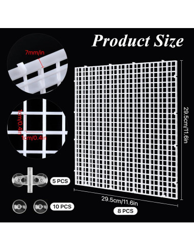 Divisor de Acuario Lainballow 8 Piezas 30 x 30 cm con Ventosas