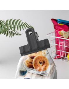 Clips de Metal Negro Bivethoi 10 Piezas 53mm para Oficina 2