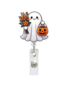 Porta Insignia Retráctil Halloween Posyofet Fantasma 19.94g