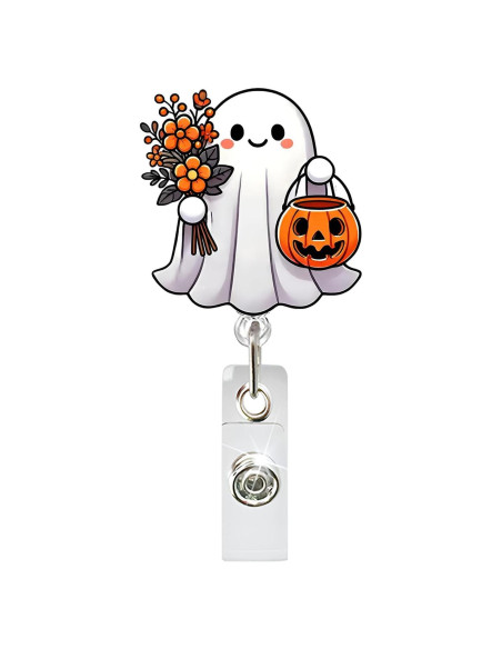 Porta Insignia Retráctil Halloween Posyofet Fantasma 19.94g