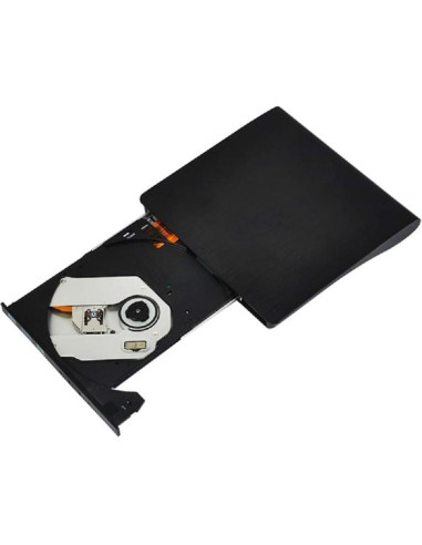 Unidad de CD externa YMY portátil USB3.0/USB-C 2 en 1 negra