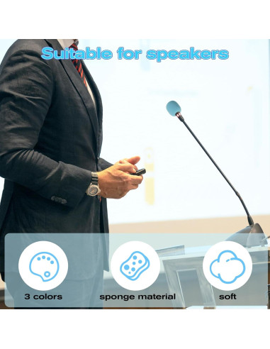 30 Cubiertas de Micrófono de Espuma Alta Densidad - Amarillo, Verde, Negro