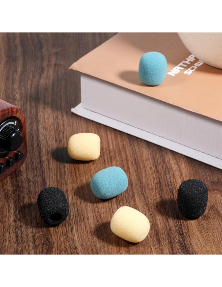 30 Cubiertas de Micrófono de Espuma Alta Densidad - Amarillo, Verde, Negro