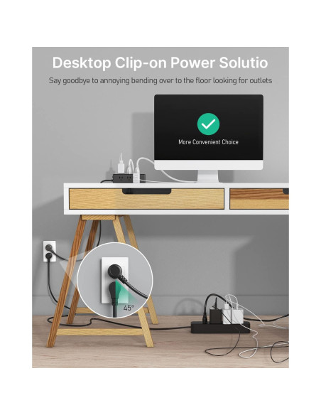 Regleta de Energía con Abrazadera CCCEI 9 Salidas USB-A y C