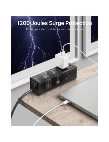 Regleta de Energía con Abrazadera CCCEI 9 Salidas USB-A y C