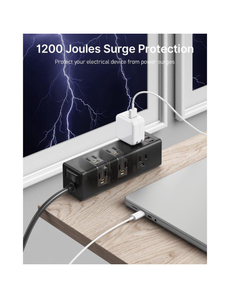 Regleta de Energía con Abrazadera CCCEI 9 Salidas USB-A y C