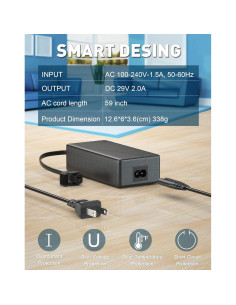 Fuente de Alimentación Eléctrica Ponkor 29V/24V 2A para Sillón Reclinable 2