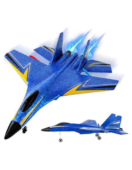 Avión RC LariRob HW33 con Giroscopio y Luces - Azul