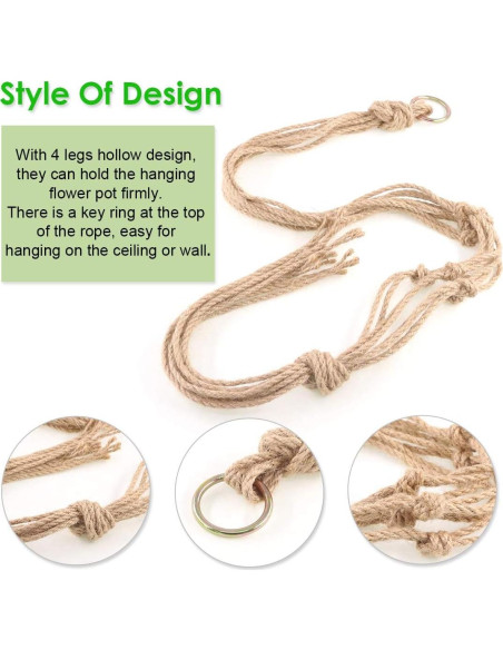 Keadic 6Pcs Colgadores de Plantas de Macramé - 3 Tamaños