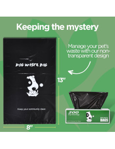 Bolsas de Poop Originales Recicladas 2000 Contenido Negras 2