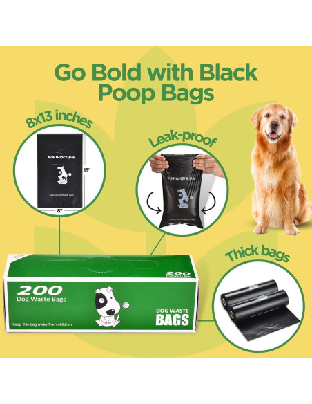 Bolsas de Poop Originales Recicladas 2000 Contenido Negras