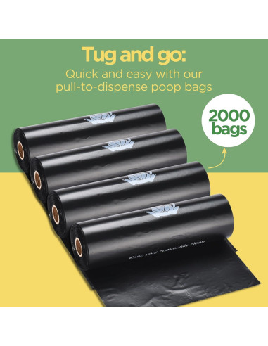 Bolsas de Poop Originales Recicladas 2000 Contenido Negras