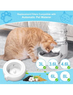 Paquete de 8 Filtros de Agua para Mascotas YOIHABV 3L-8L 2