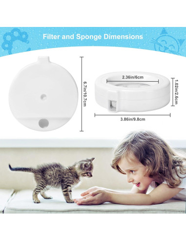 Paquete de 8 Filtros de Agua para Mascotas YOIHABV 3L-8L