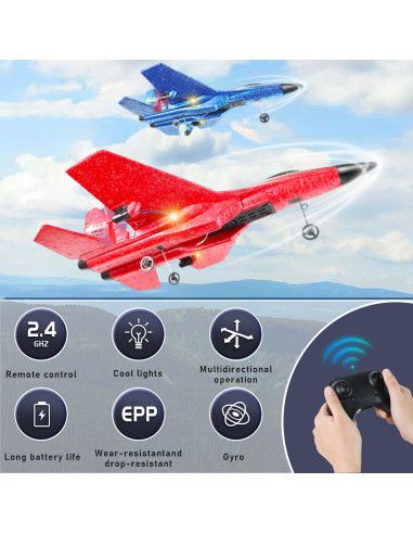 Avión RC LariRob HW33 con Giroscopio y Luces - Azul