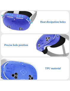 Funda Protectora Geekria para Auriculares VR Meta Q3S Azul 2