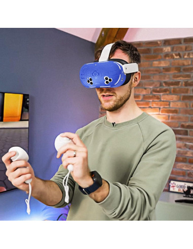Funda Protectora Geekria para Auriculares VR Meta Q3S Azul