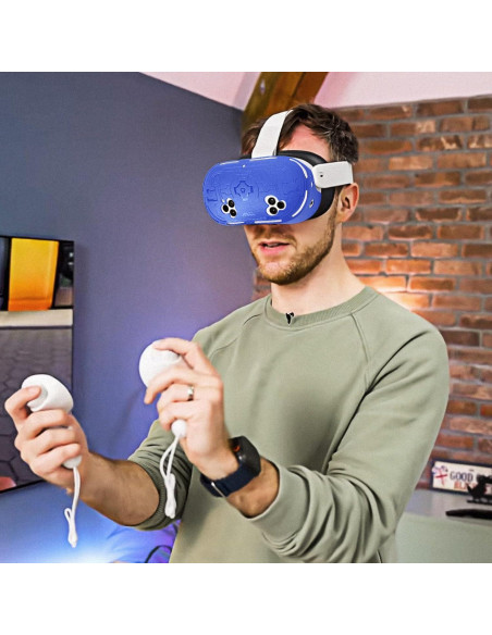 Funda Protectora Geekria para Auriculares VR Meta Q3S Azul