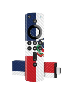 MightySkins Piel de Fibra de Carbono para Fire TV Stick 4K - Bandera Dominicana