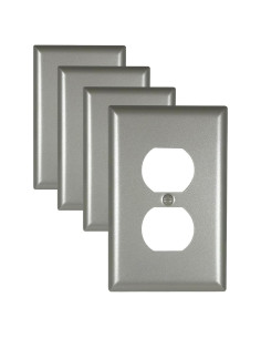 Cubiertas de Enchufes de Metal Kisrvopn Níquel Mate 4 PK